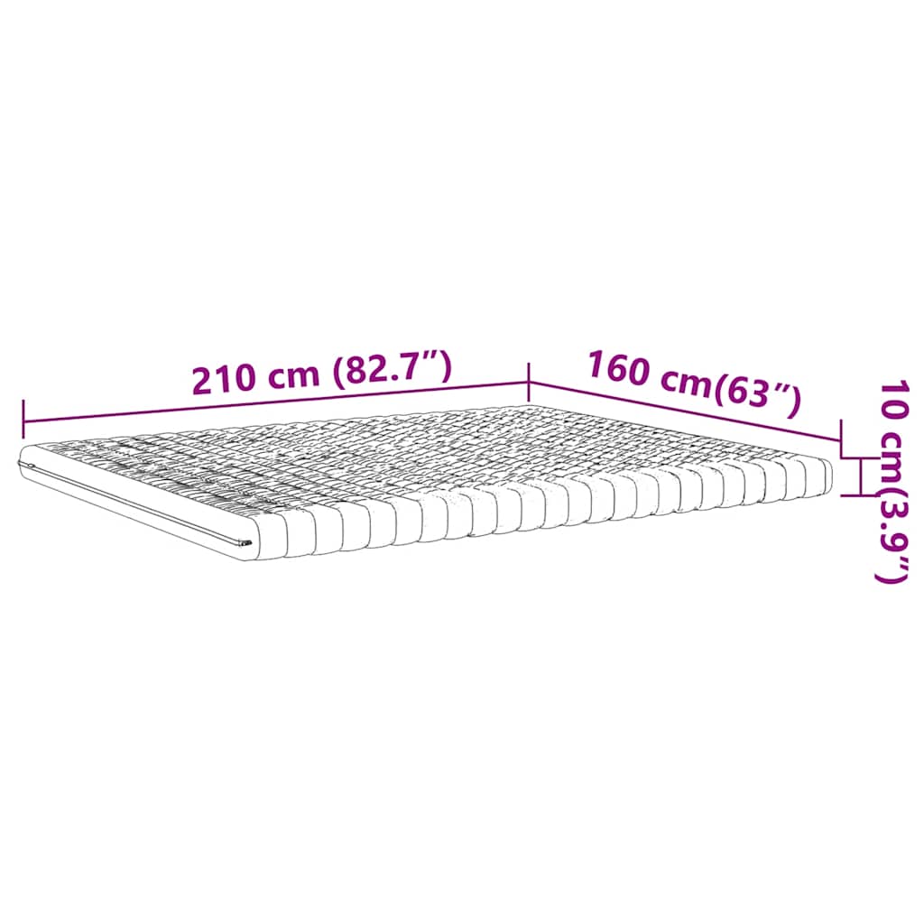 Materasso in Schiuma Bianco 160x210 cm 7 Zone Durezza 20 ILD | homemem39