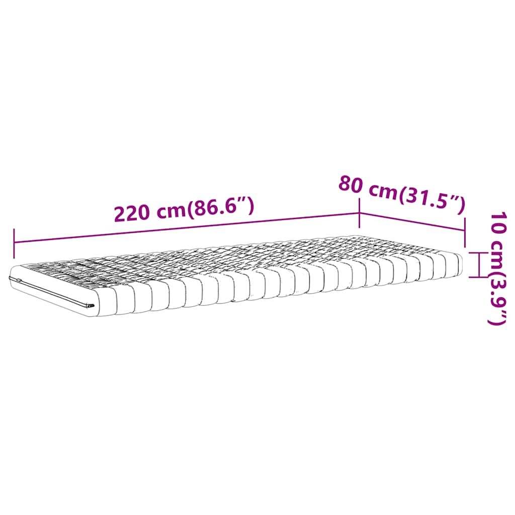 Materasso in Schiuma Bianco 80x220 cm 7 Zone Durezza 20 ILD | homemem39