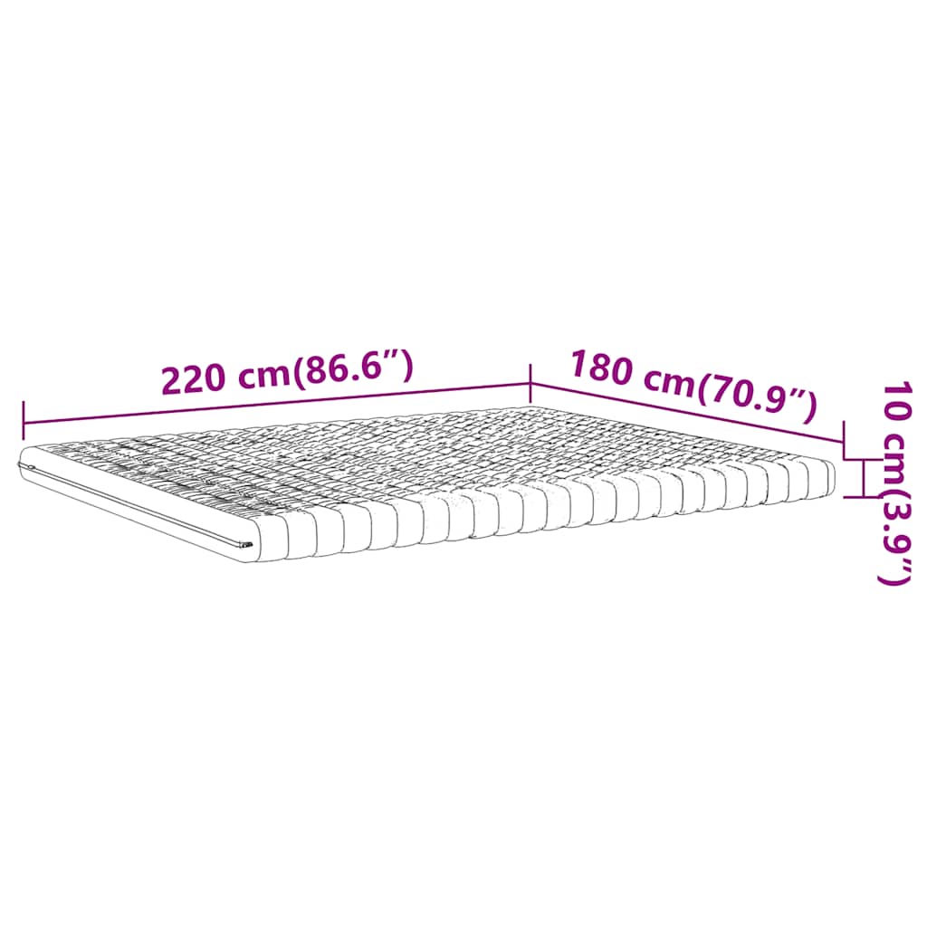 Materasso in Schiuma Bianco 180x220 cm 7 Zone Durezza 20 ILD | homemem39