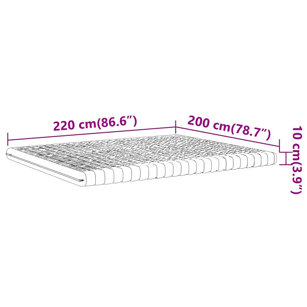 Materasso in Schiuma Bianco 200x220 cm 7 Zone Durezza 20 ILD