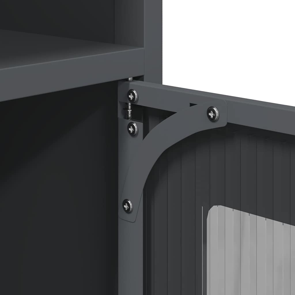 Comodino Antracite 36x39x78 cm in Acciaio Laminato a Freddo - homemem39