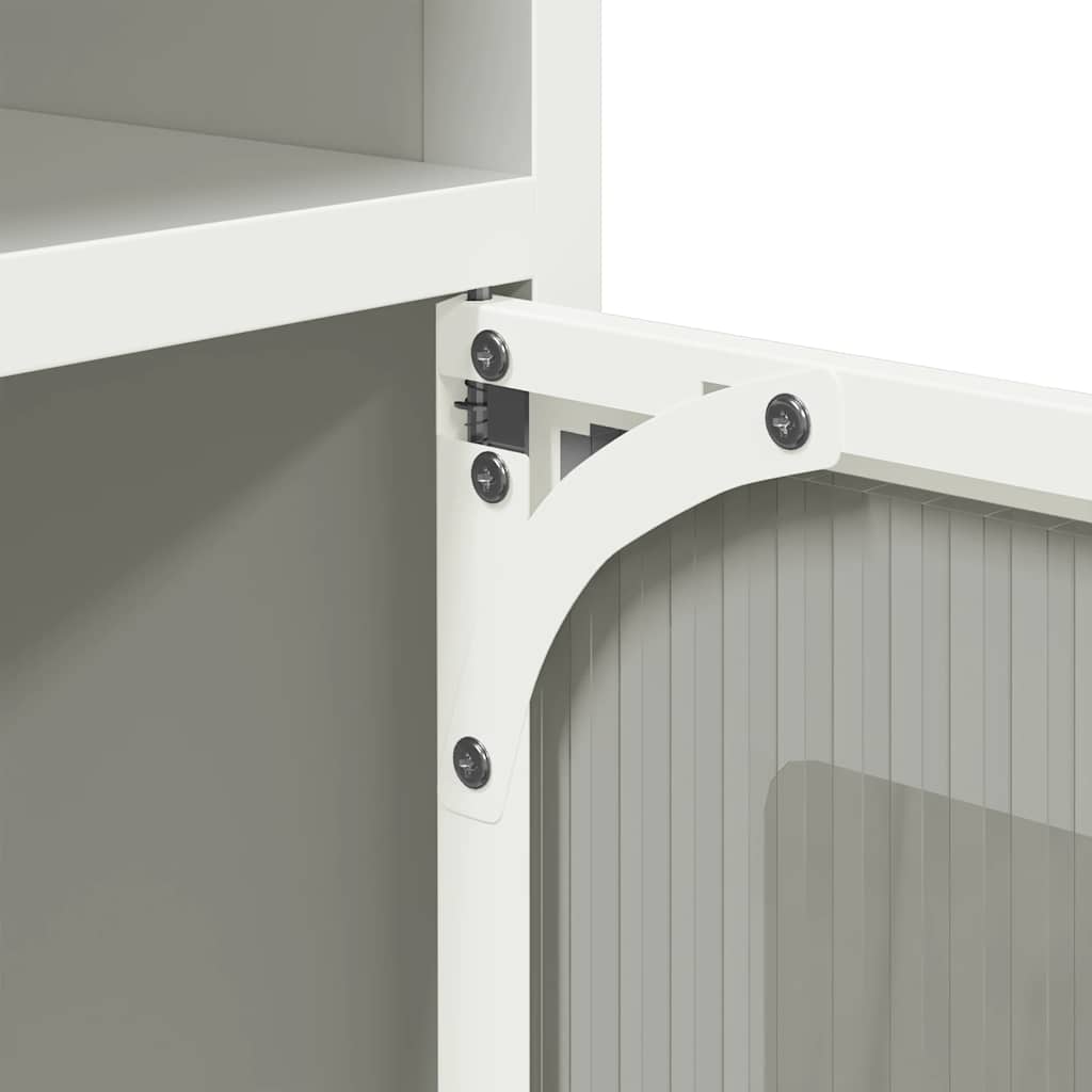 Comodino Bianco 36x39x78 cm in Acciaio Laminato a Freddo - homemem39