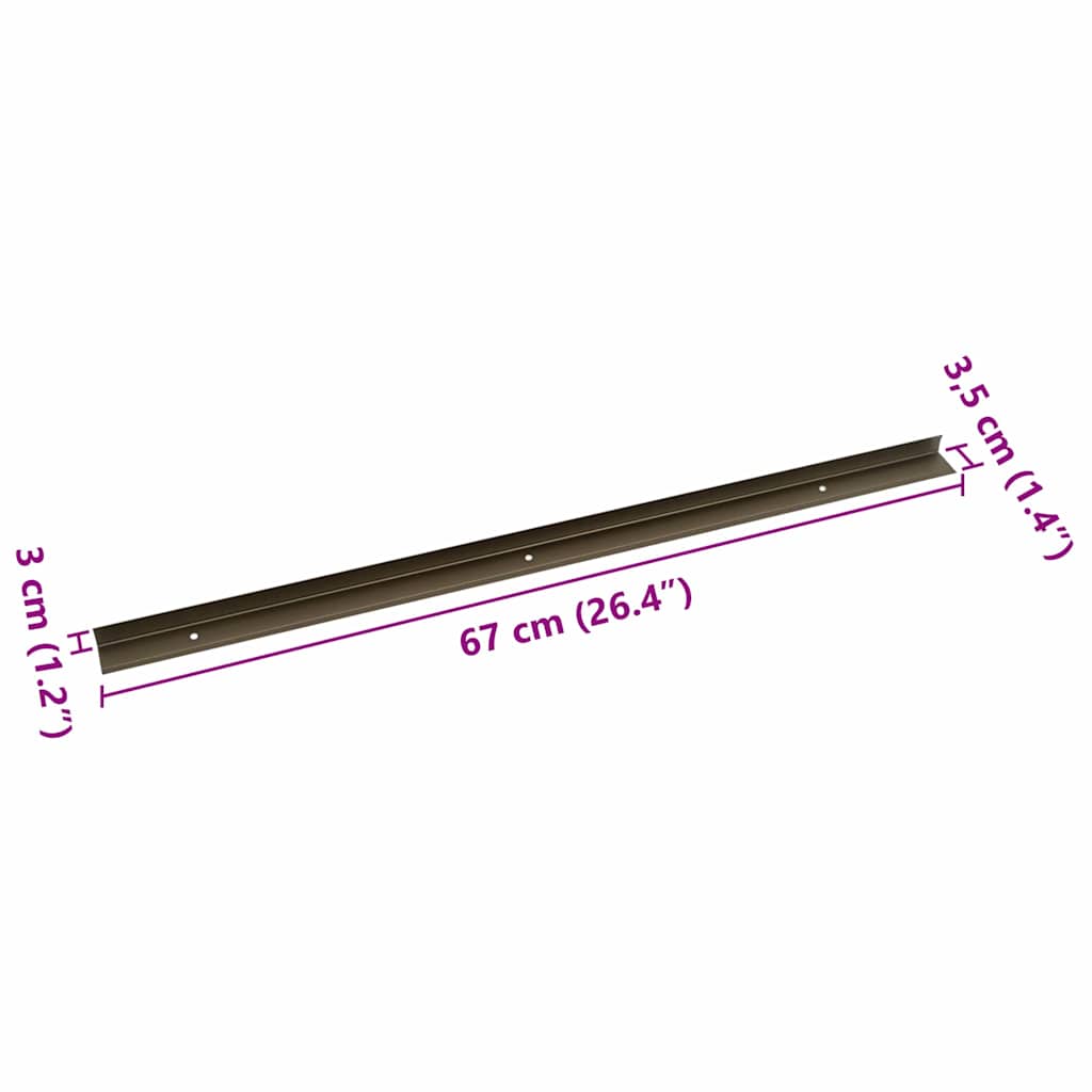 Paragradini 10 pcs Marrone 67 x 3.5 x 3 cm Alluminio