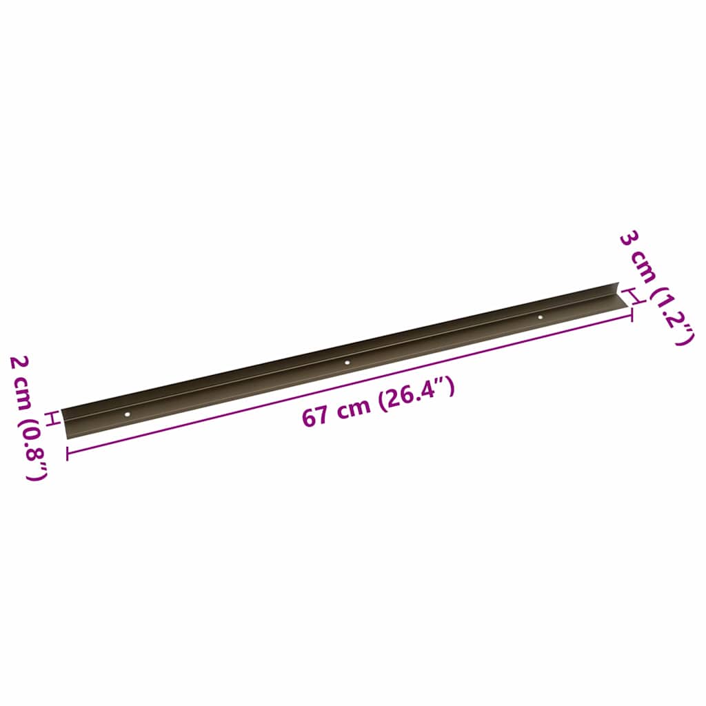 Paragradini 10 pcs Marrone 67 x 3 x 2 cm Alluminio | homemem39