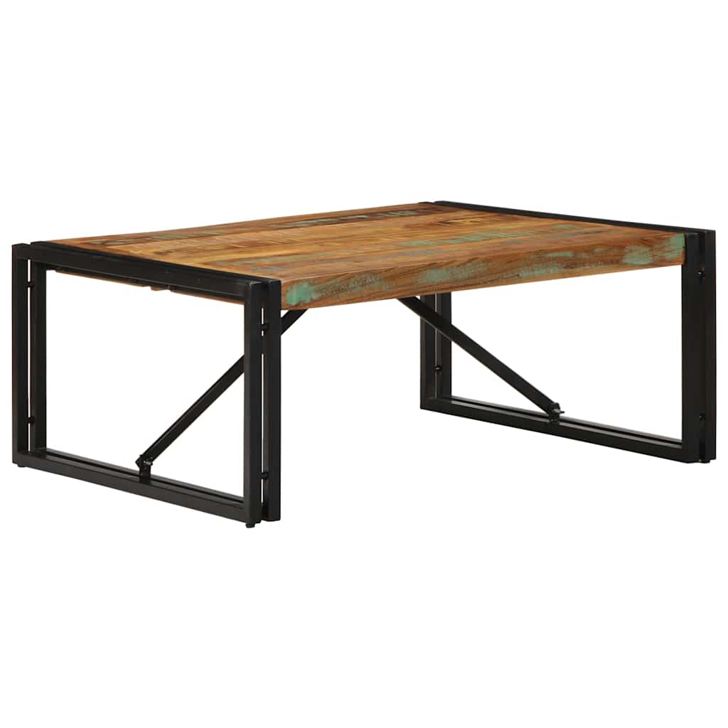 Tavolino Salotto Multicolore 80x80x35cm Legno Massello Recupero | homemem39