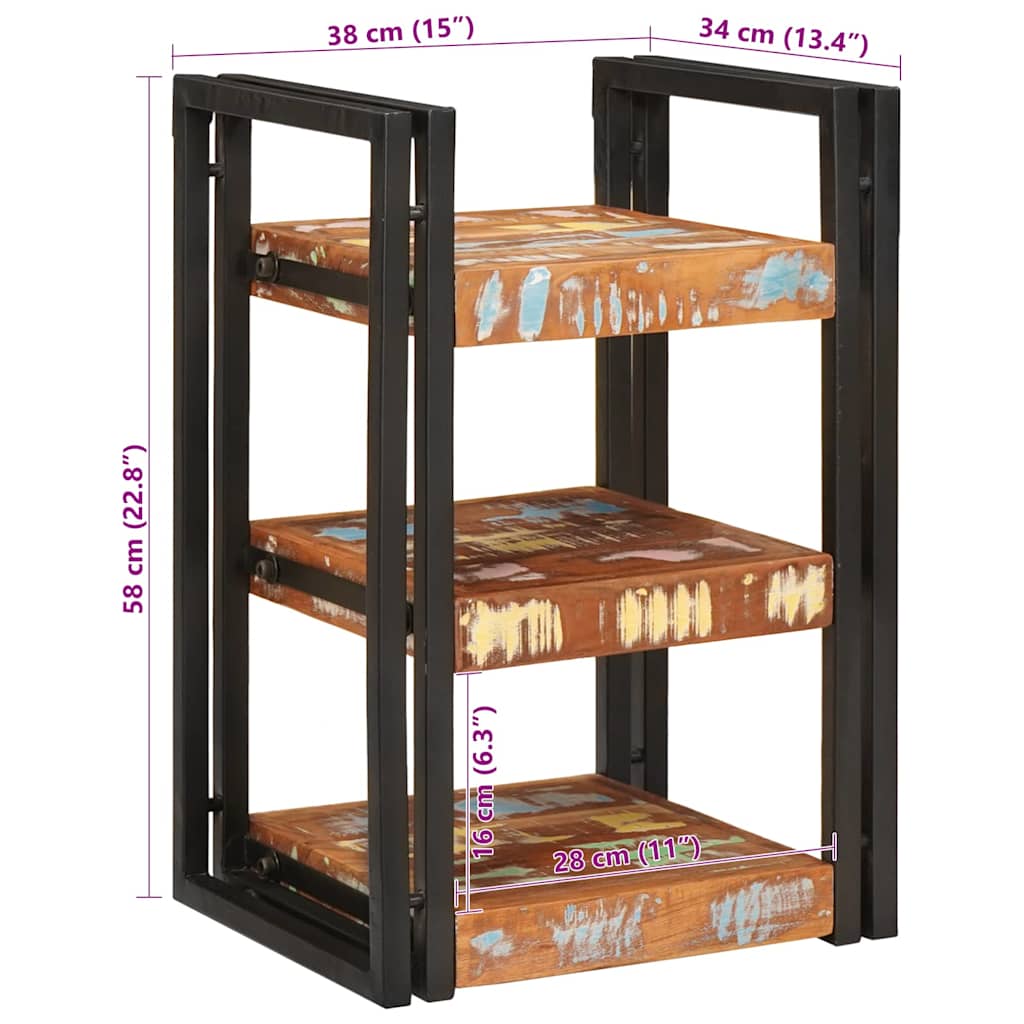 Comodino 2 pcs Marrone e nero Legno Solido Recuperato - homemem39