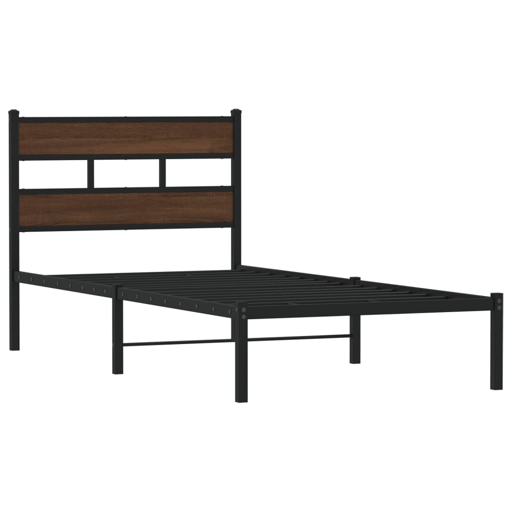 Giroletto senza Materasso con Testiera Rovere Marrone 75x190 cm | homemem39