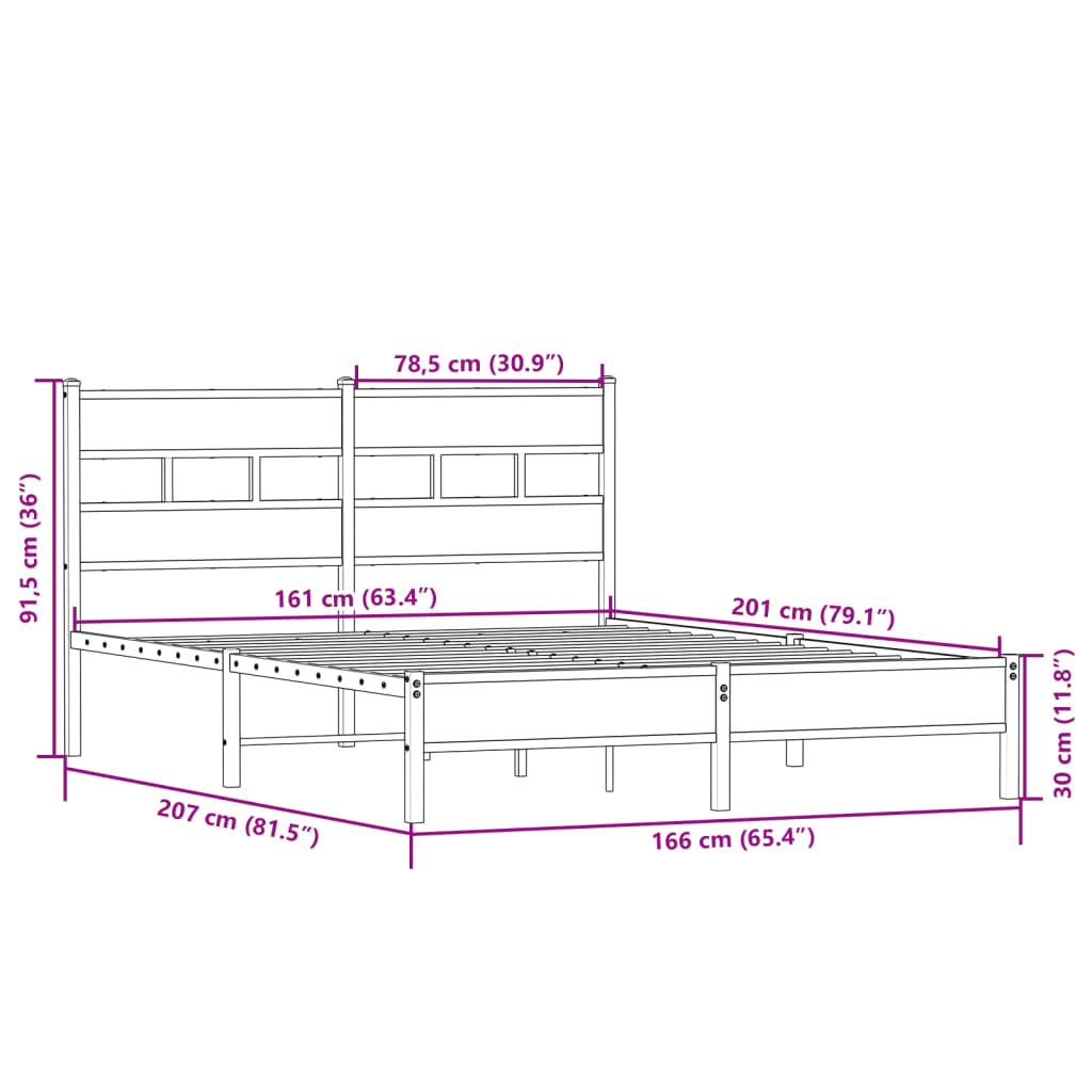 Giroletto senza Materasso Rovere Sonoma 160x200cm in Truciolato | homemem39