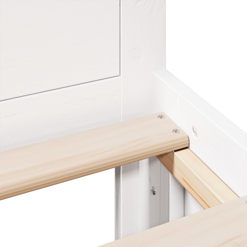 Giroletto senza Materasso con Testata Bianco 120x200 cm Pino | homemem39