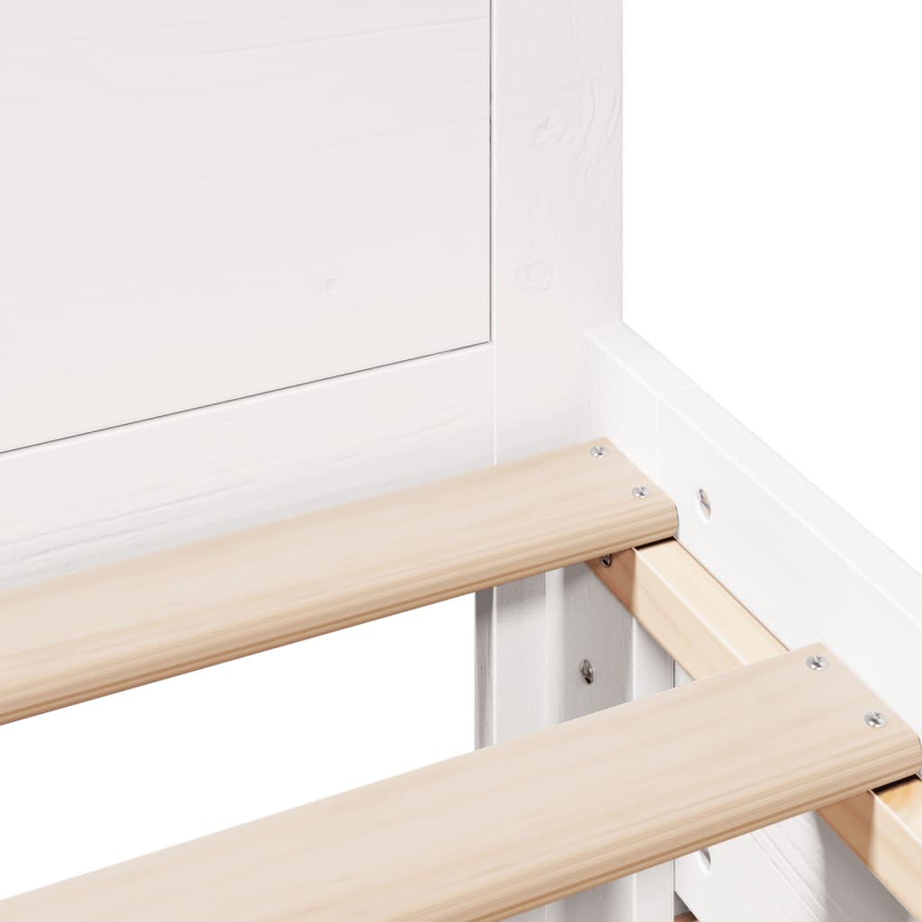 Giroletto senza Materasso con Testiera Bianco 90x200 cm Pino | homemem39