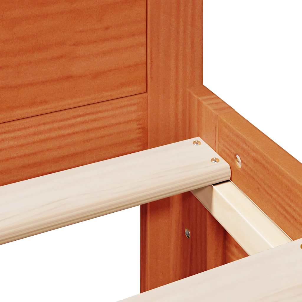 Giroletto senza Materasso con Testata Marrone Cera 140x190 Pino - homemem39