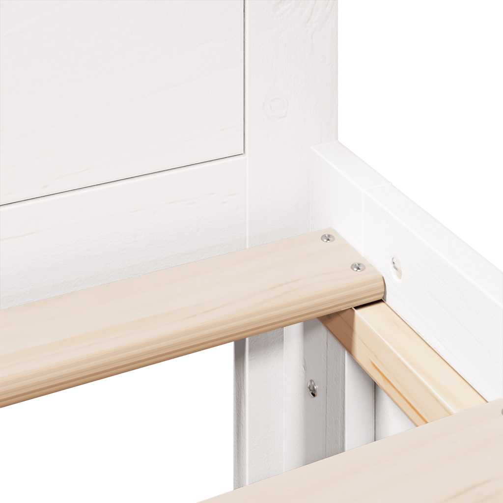 Giroletto senza Materasso con Testata Bianco 135x190 cm Pino - homemem39