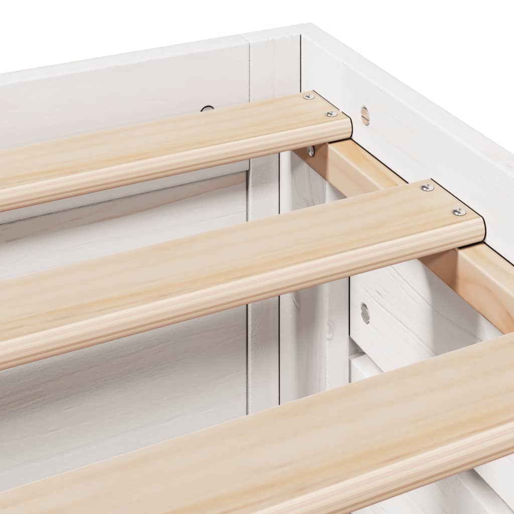 Giroletto senza Materasso con Cassetti Bianco 75x190 cm Pino | homemem39