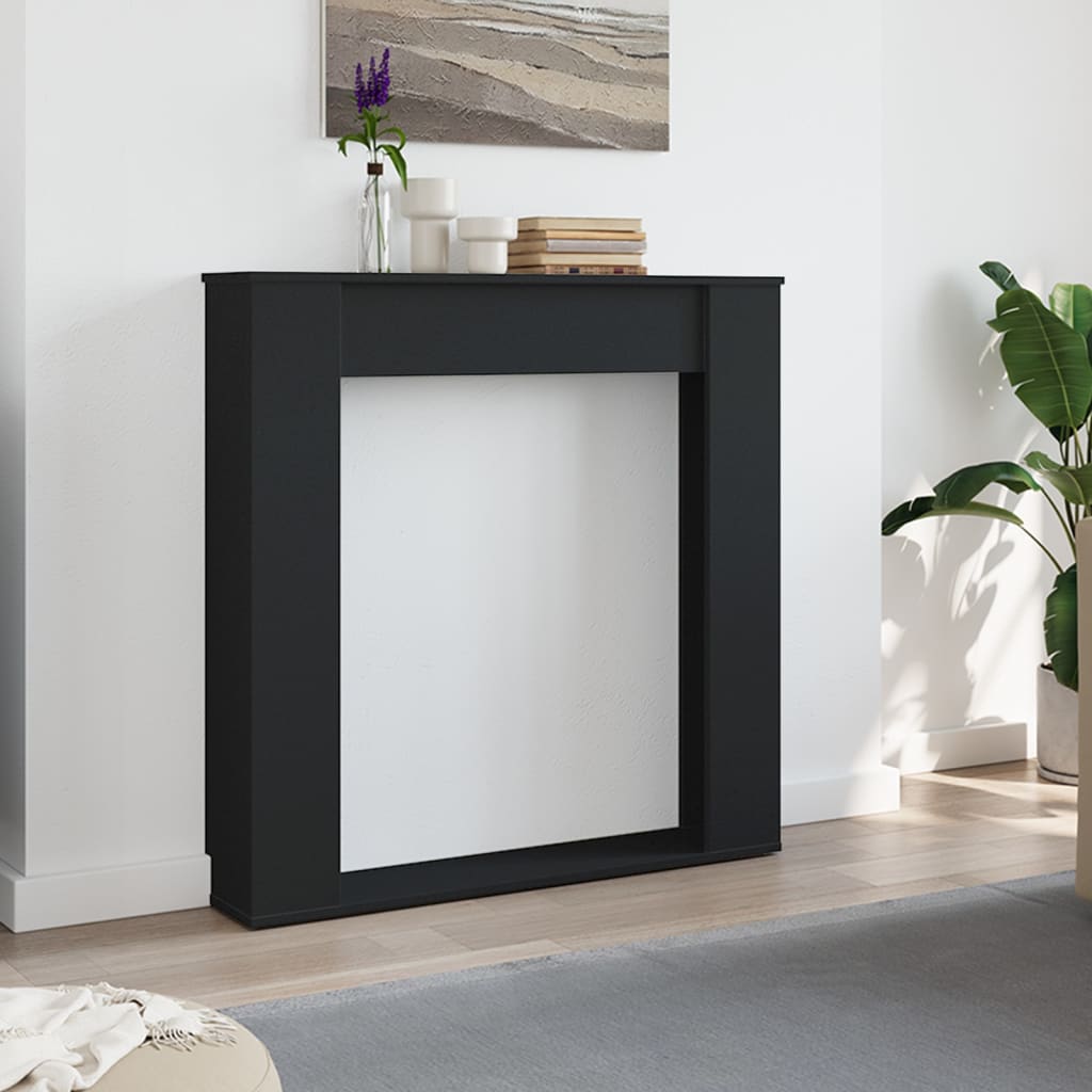 Cornice per Camino Nera 100x20x100 cm in Truciolato | homemem39