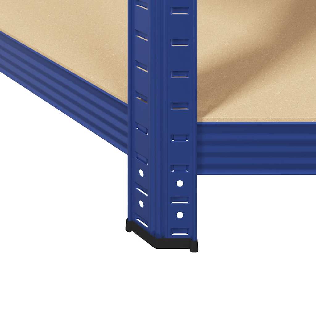 Mensola Angolare 5 Strati Blu in Acciaio e Legno Multistrato | homemem39