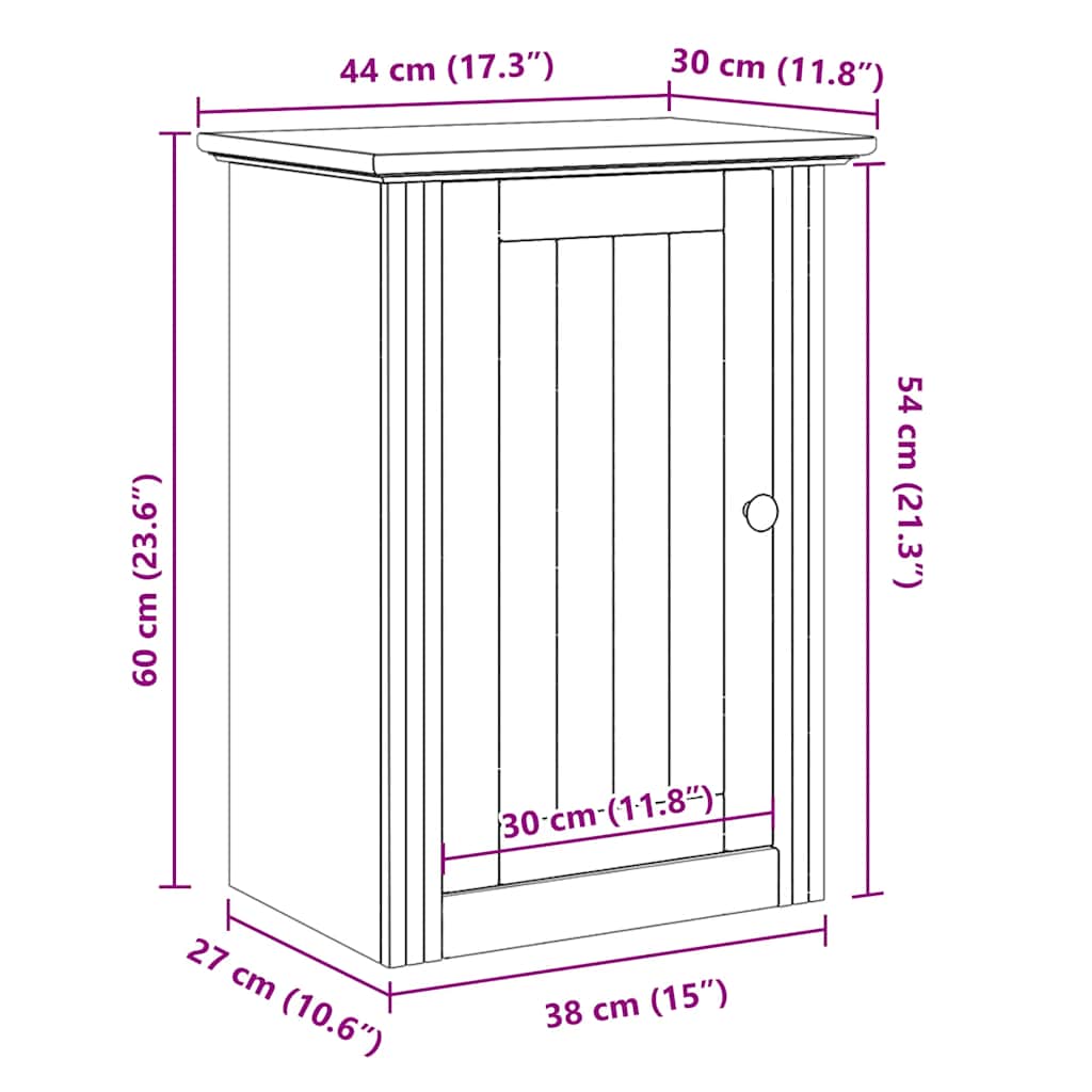 Pensile da Bagno BODO Grigio 44x30x60 cm | homemem39