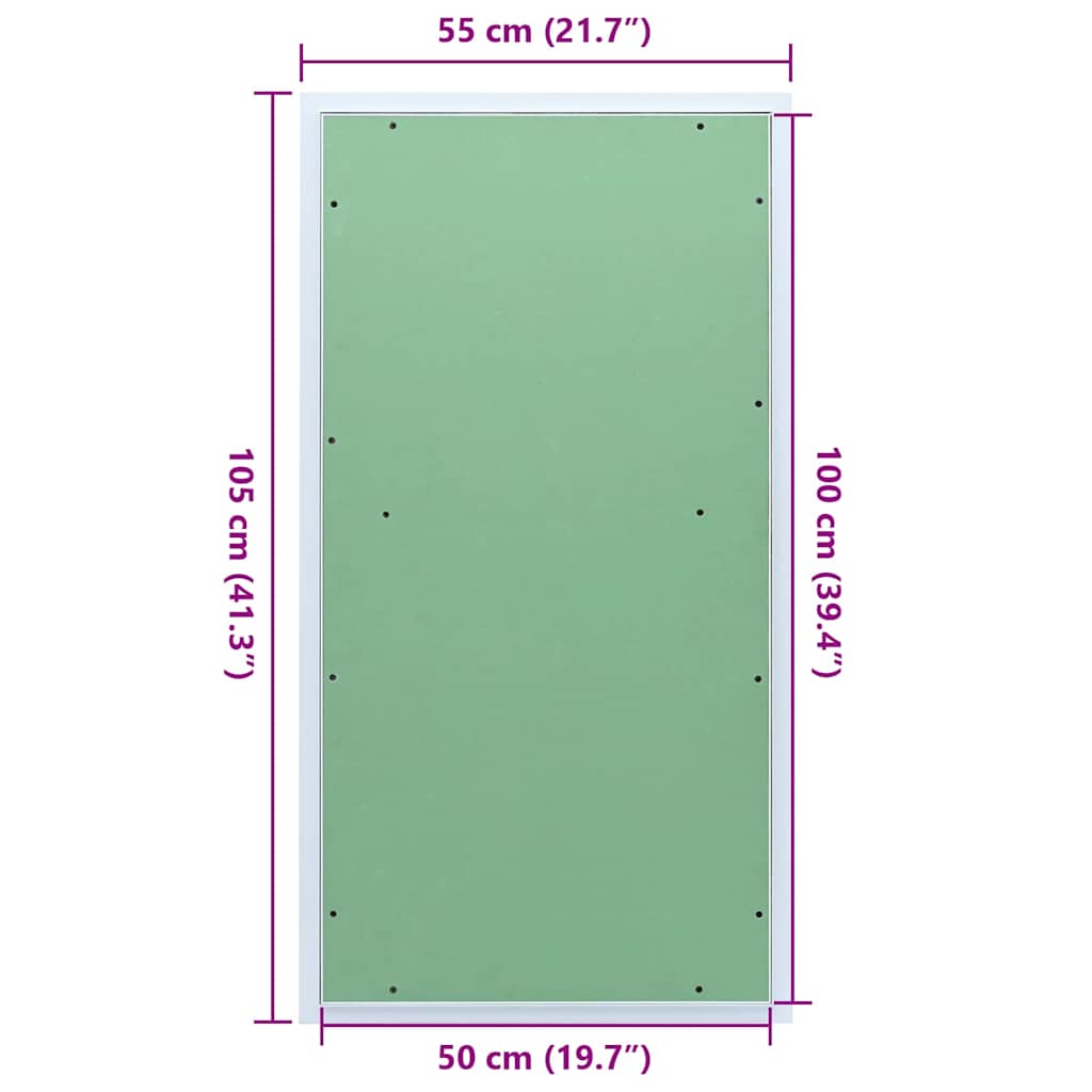 Pannello di Accesso Verde e Argento 55 x 105 cm