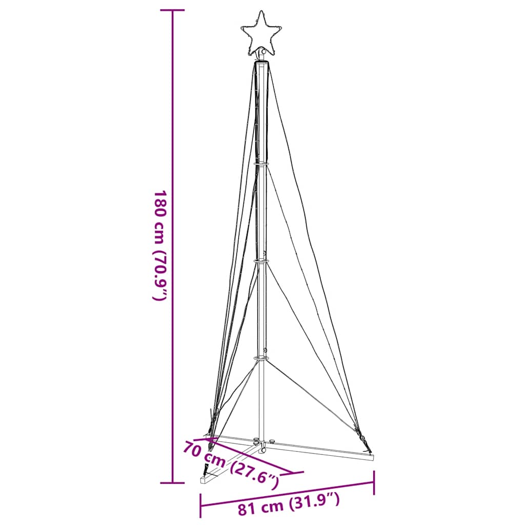 Albero di Natale a LED 363 LED Bianco Freddo 182 cm - homemem39