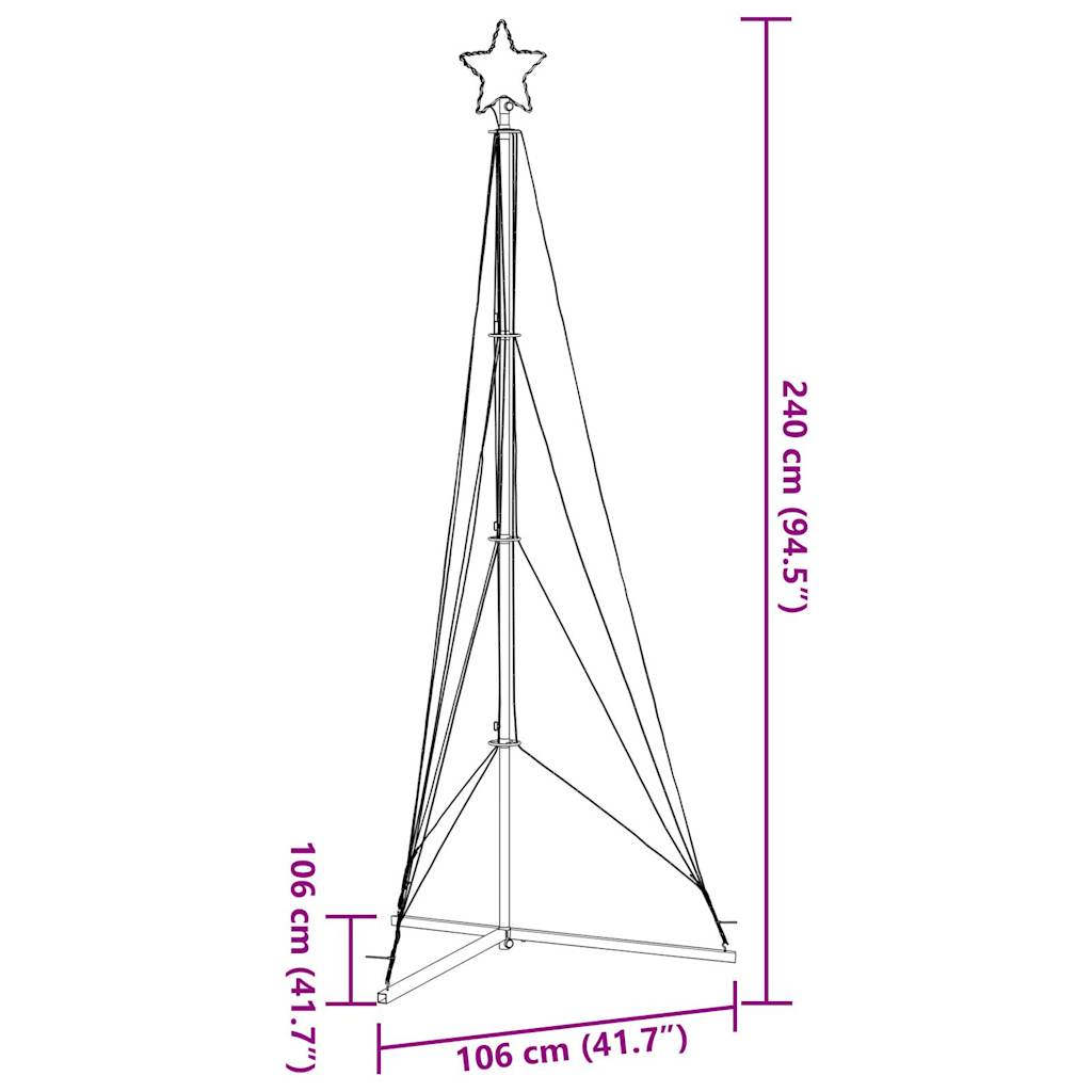 Albero di Natale a LED 483 LED Bianco Freddo 240 cm | homemem39