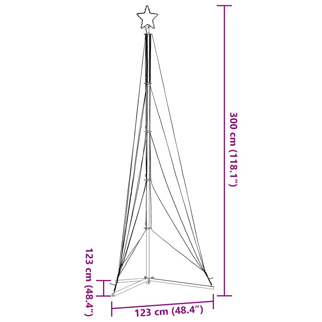 Albero di Natale a LED 525 LED Bianco Freddo 302 cm | homemem39