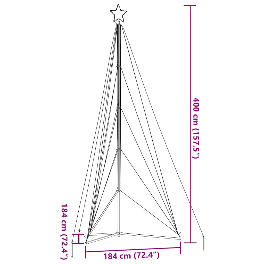 Albero di Natale a LED 615 LED Bianco Freddo 404,5 cm | homemem39