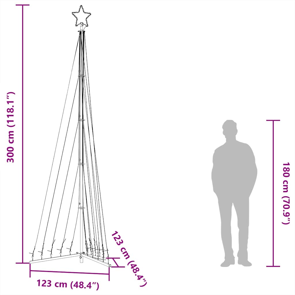 Albero di Natale a LED 495 LED Colorati 300,5 cm