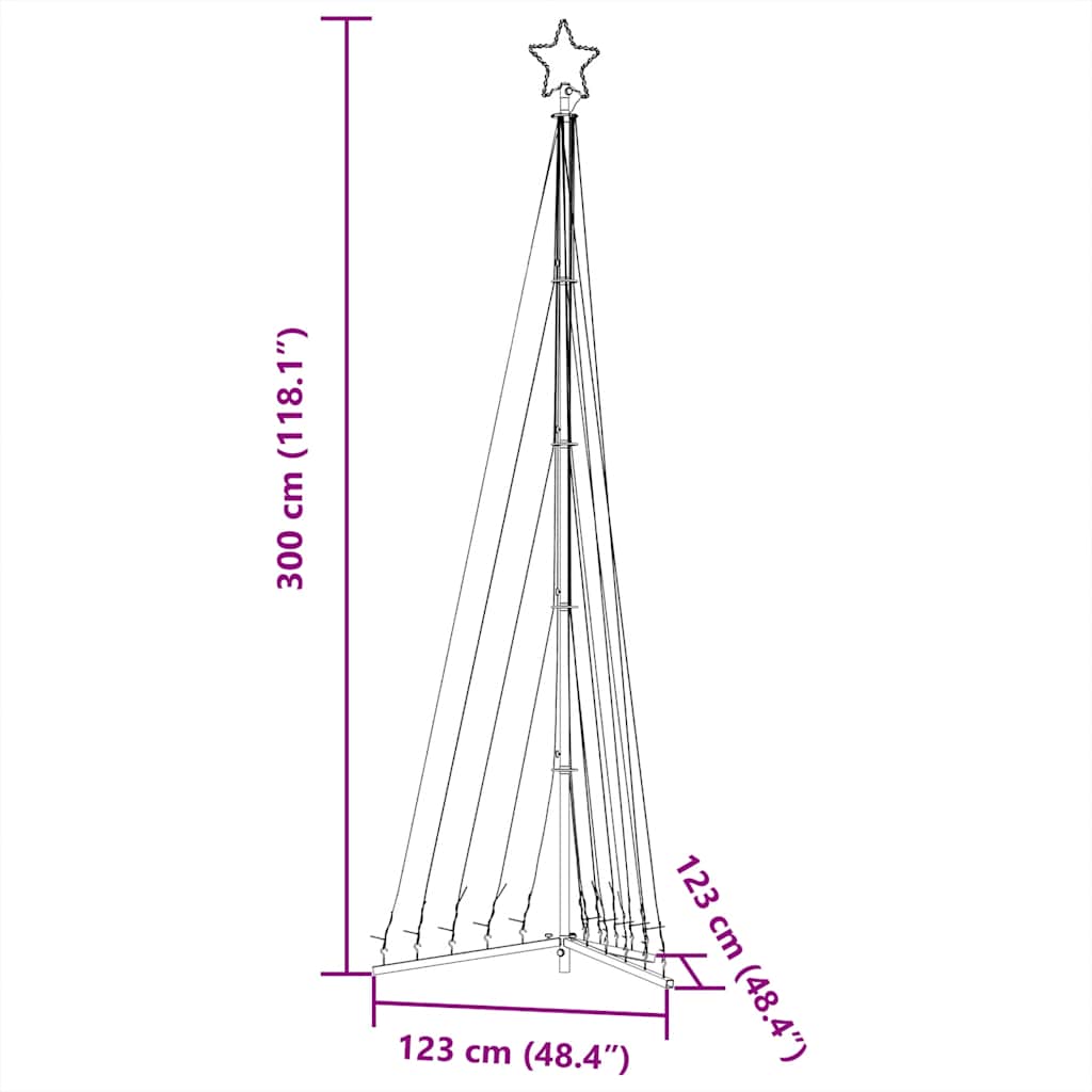 Albero di Natale a LED 495 LED Colorati 300,5 cm | homemem39