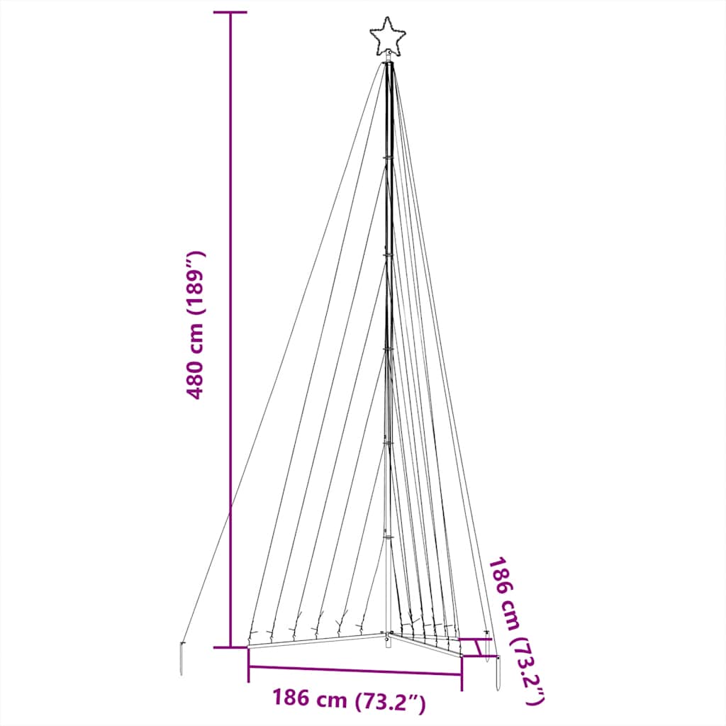 Albero di Natale a LED 789 LED Bianco Caldo 476 cm | homemem39