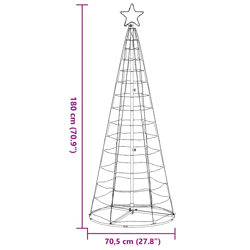 Albero di Natale a LED 200 LED Bianco Caldo 180 cm