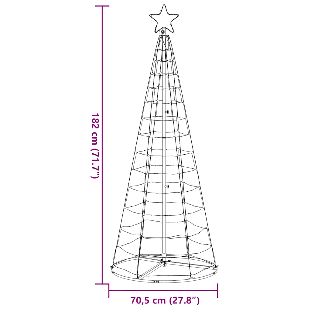 Albero di Natale a LED 200 LED Colorato 180 cm
