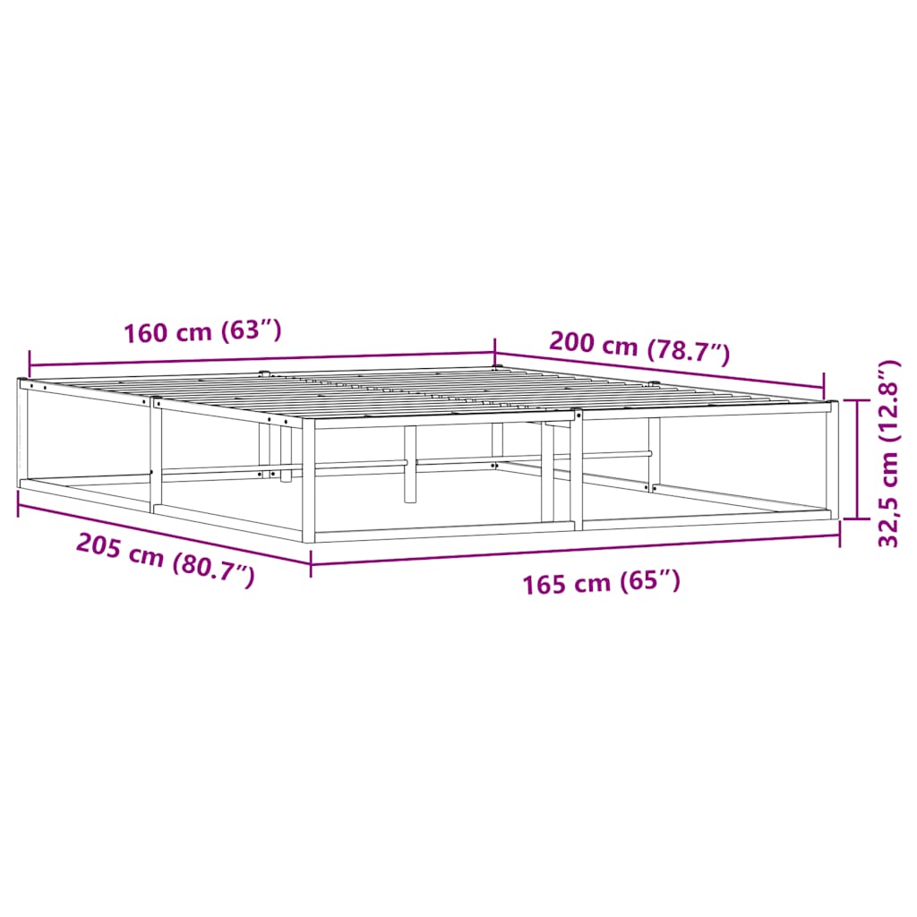 Giroletto senza Materasso Bianco 160x200 cm Metallo | homemem39