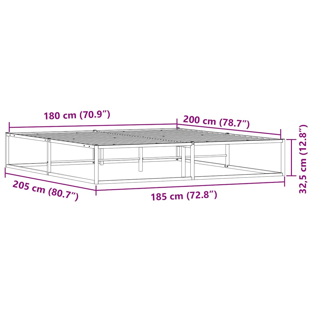 Giroletto senza Materasso Bianco 180x200 cm Metallo | homemem39