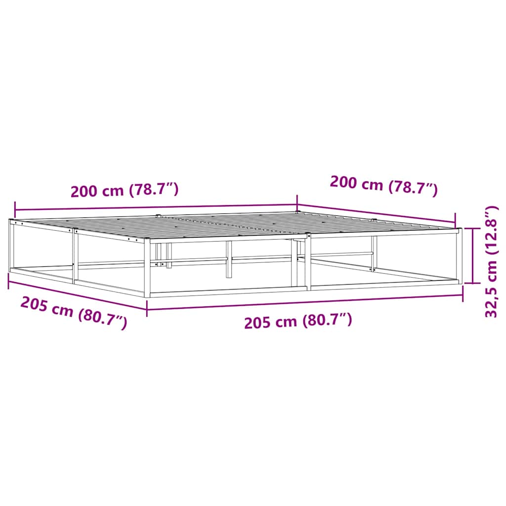 Giroletto senza Materasso Bianco 200x200 cm Metallo | homemem39