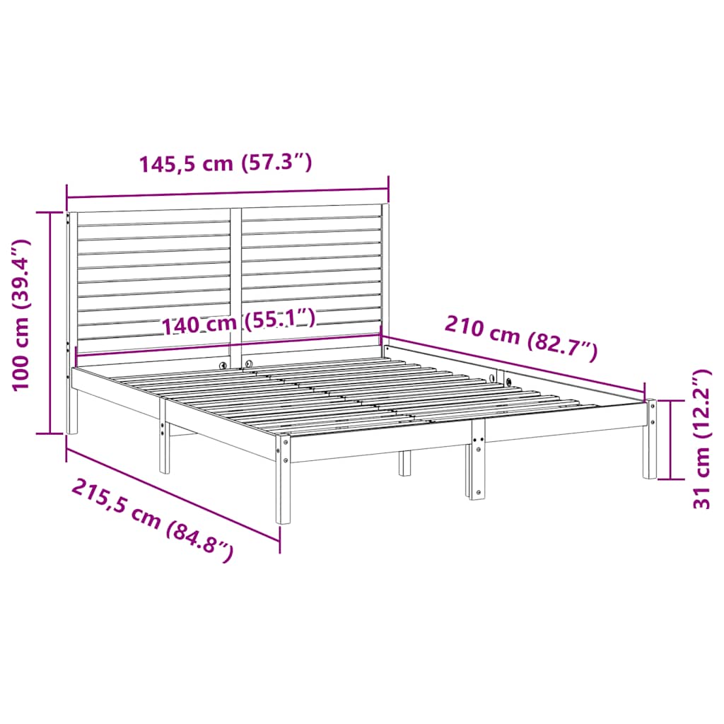 Giroletto Extra Lungo senza Materasso Bianco 140x210cm Massello | homemem39
