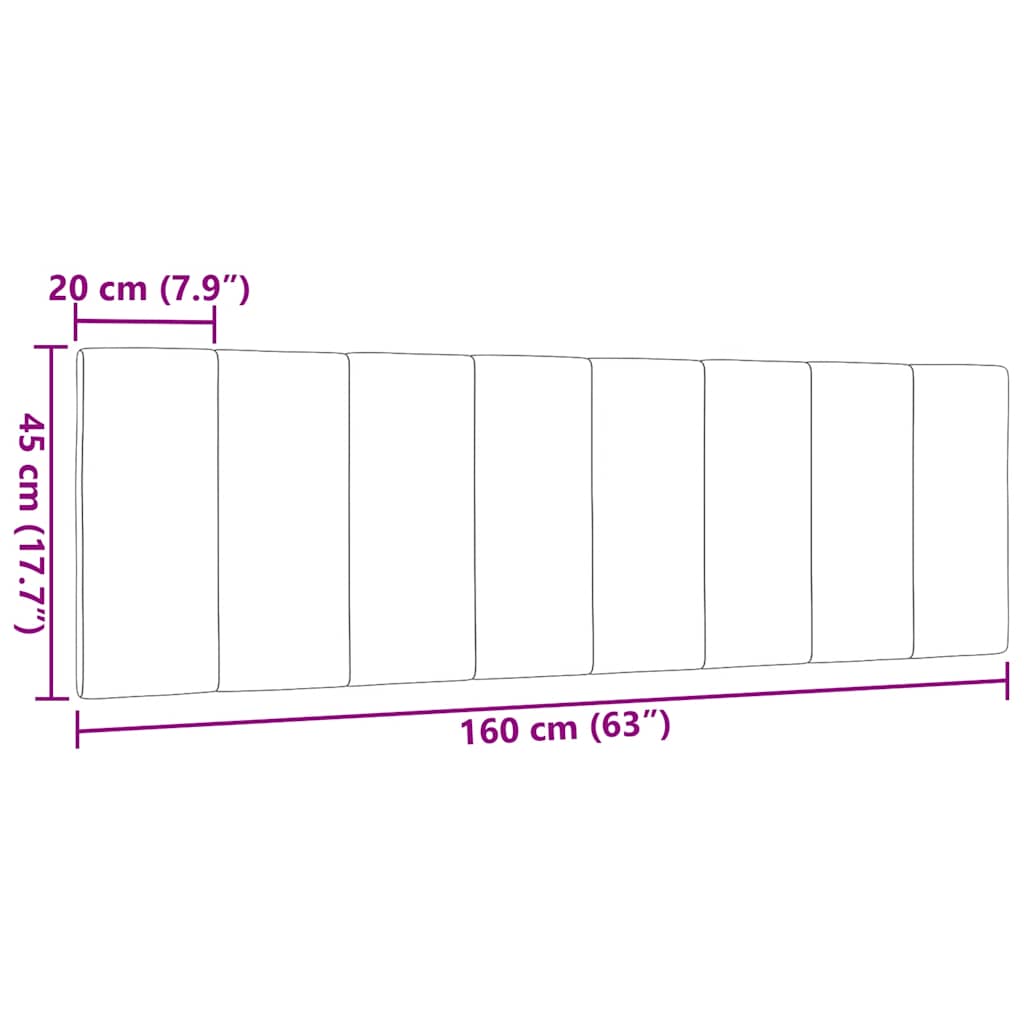 Cuscino Testiera Hanko Marrone Scuro 160 cm in Tessuto