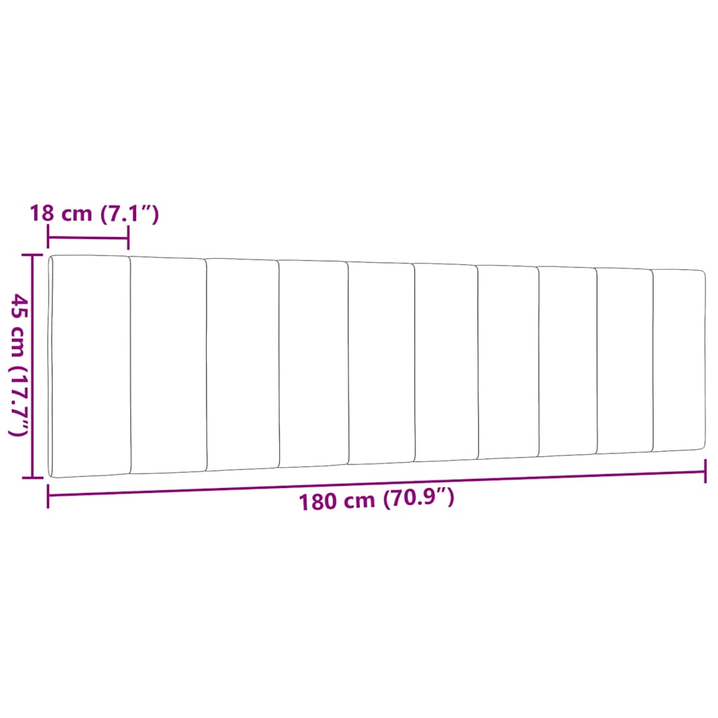 Cuscino Testiera Hanko Marrone Scuro 180 cm in Tessuto