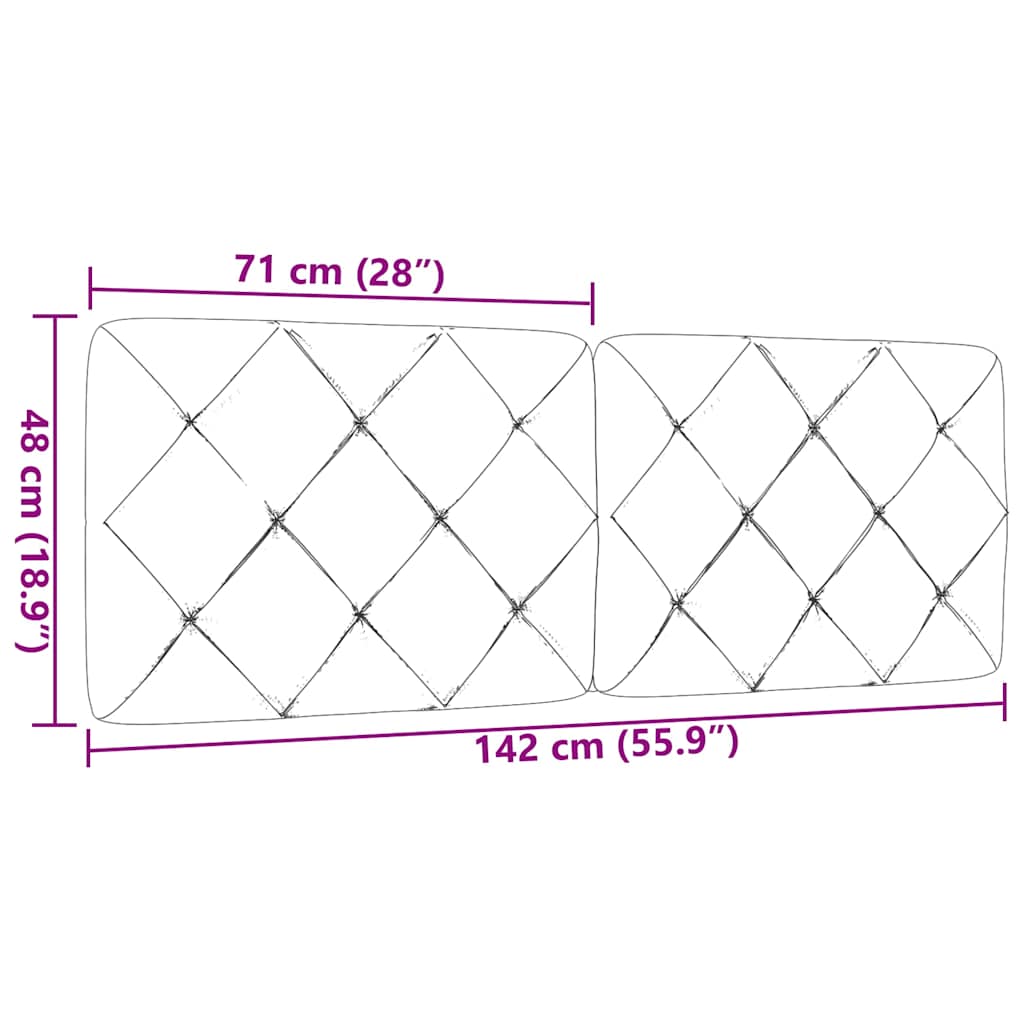 Cuscino Testiera Crema 140 cm in Tessuto