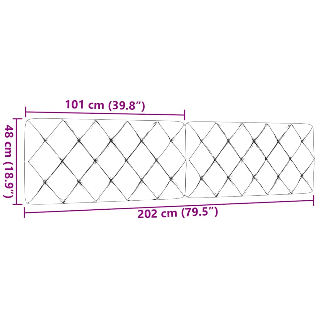 Cuscino Testiera Grigio Chiaro 200 cm in Tessuto | homemem39