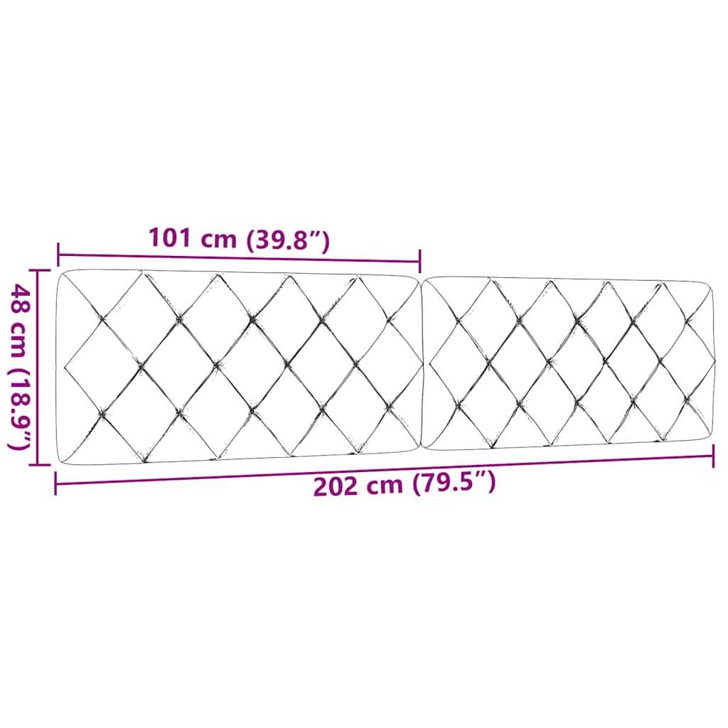 Cuscino Testiera Nero 200 cm in Tessuto | homemem39