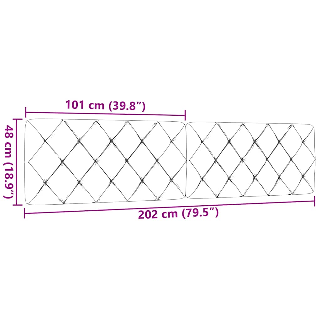 Cuscino Testiera Marrone Scuro 200 cm in Tessuto | homemem39