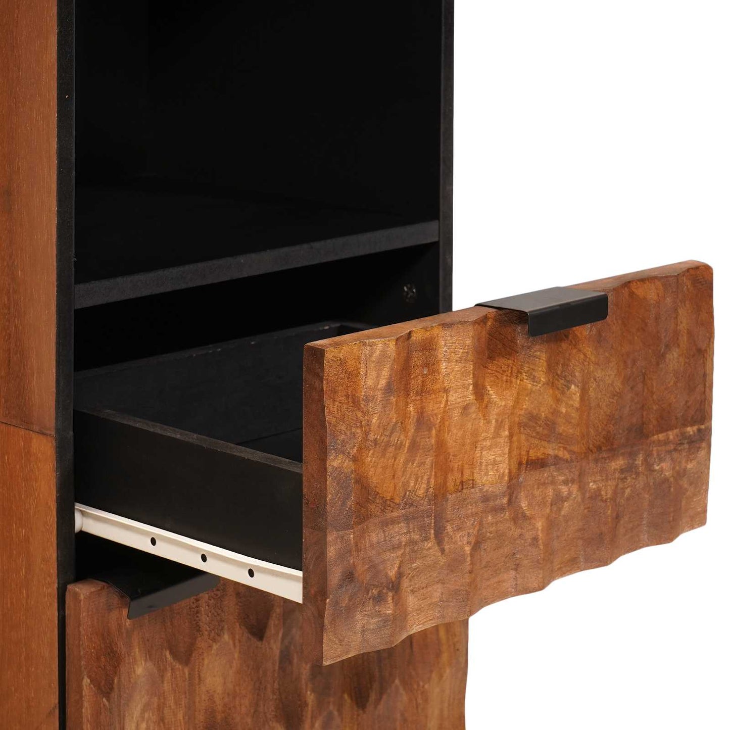 Set da Bagno con cassetto con porta 3 pcs Acacia Marrone Winish | homemem39