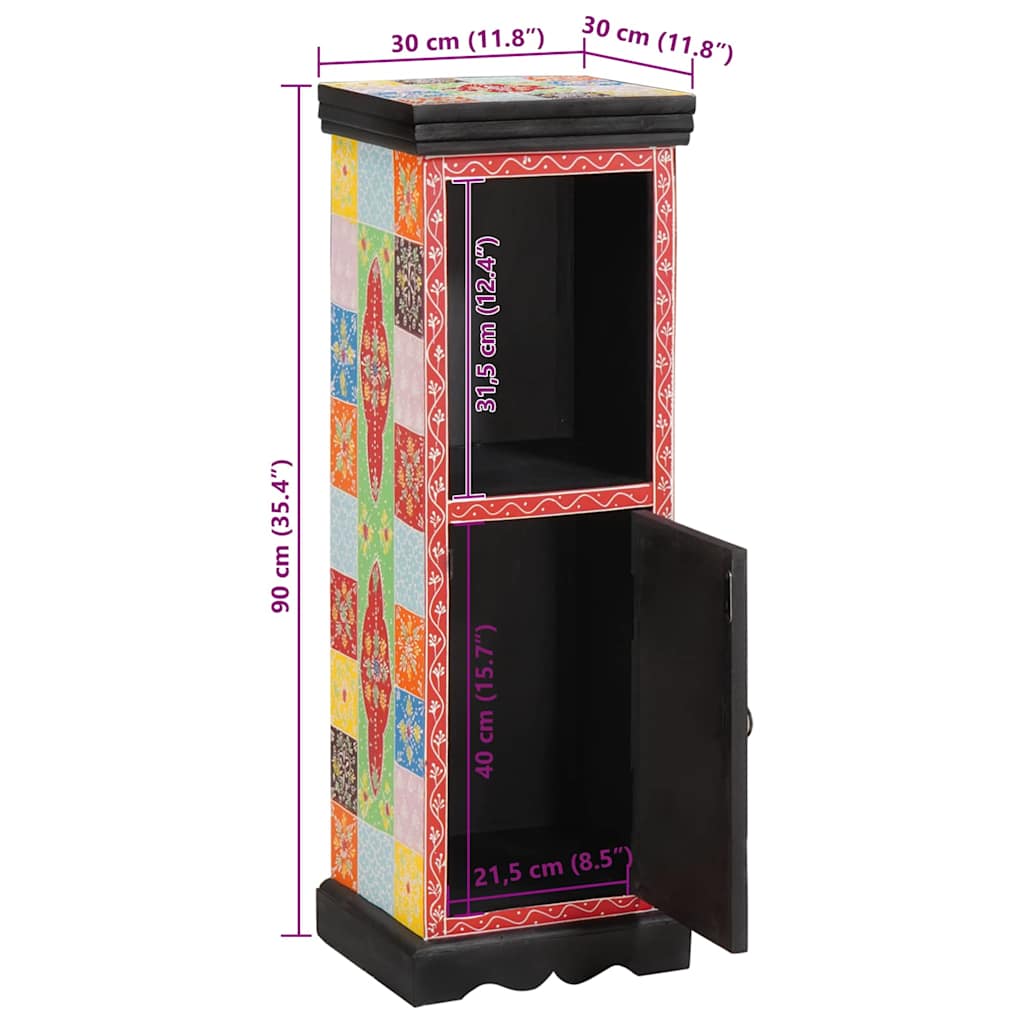 Comò Multicolore 30 x 30 x 90 cm Legno massello di mango - homemem39