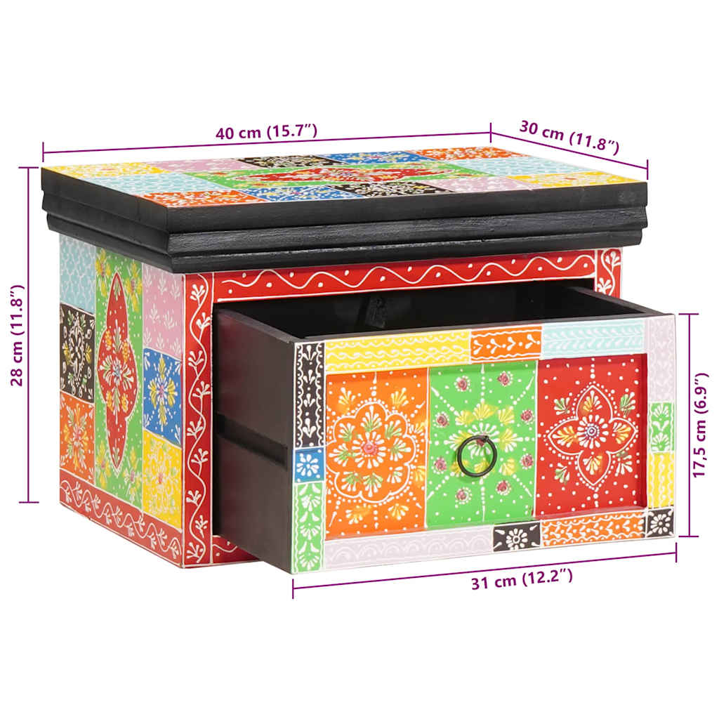 Armadio da Notte con cassetto 2 pcs Multicolore 40 x 30 x 28 cm | homemem39