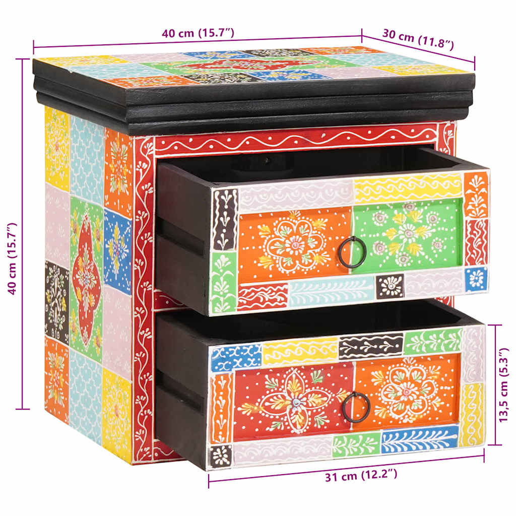 Armadio da Notte con cassetto 2 pcs Multicolore 40 x 30 x 40 cm | homemem39