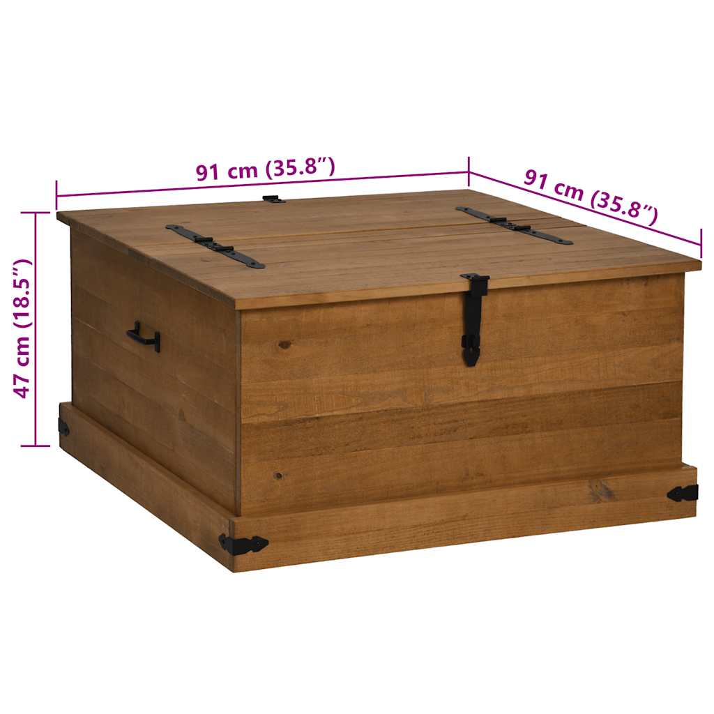 Cassapanca HALDEN 91x91x47 cm in Legno Massello di Pino | homemem39