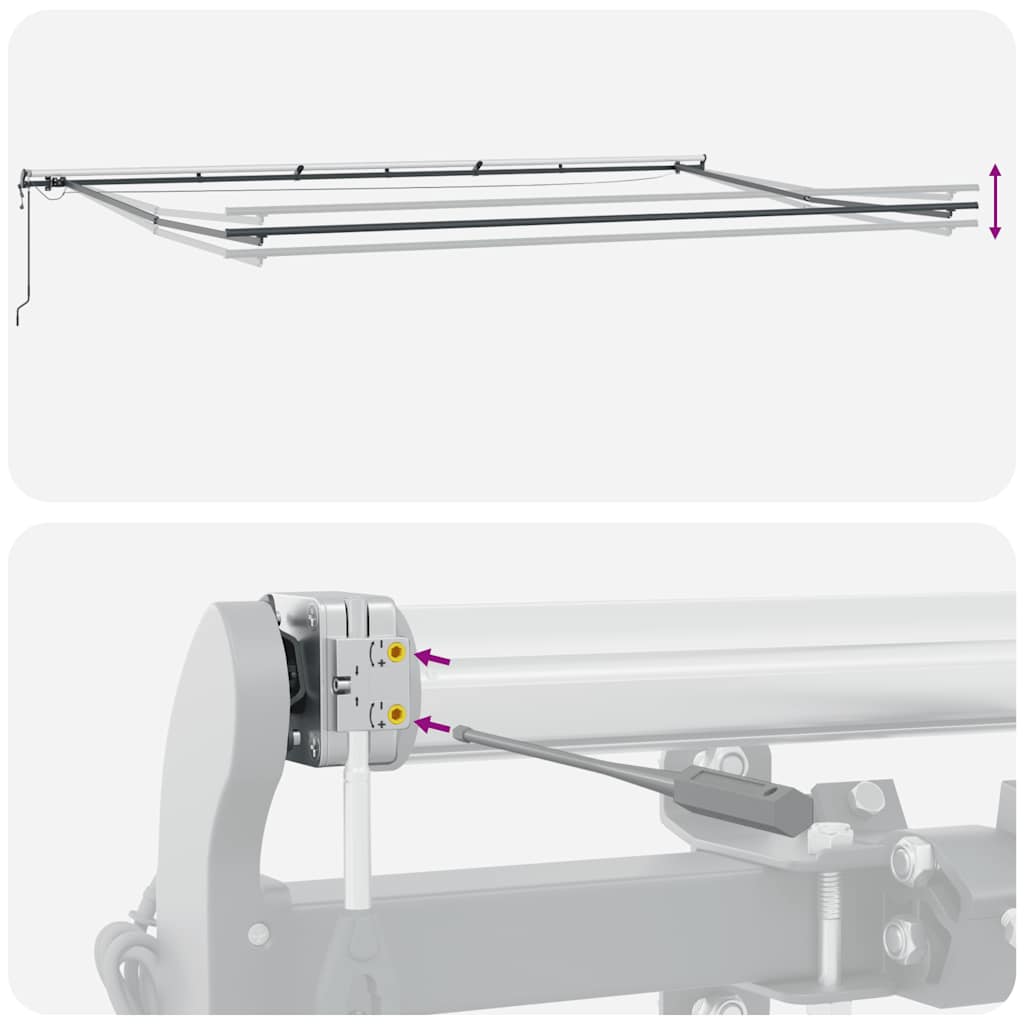 Tenda da Sole Retrattile Automatica con LED Bordò 600x300 cm | homemem39