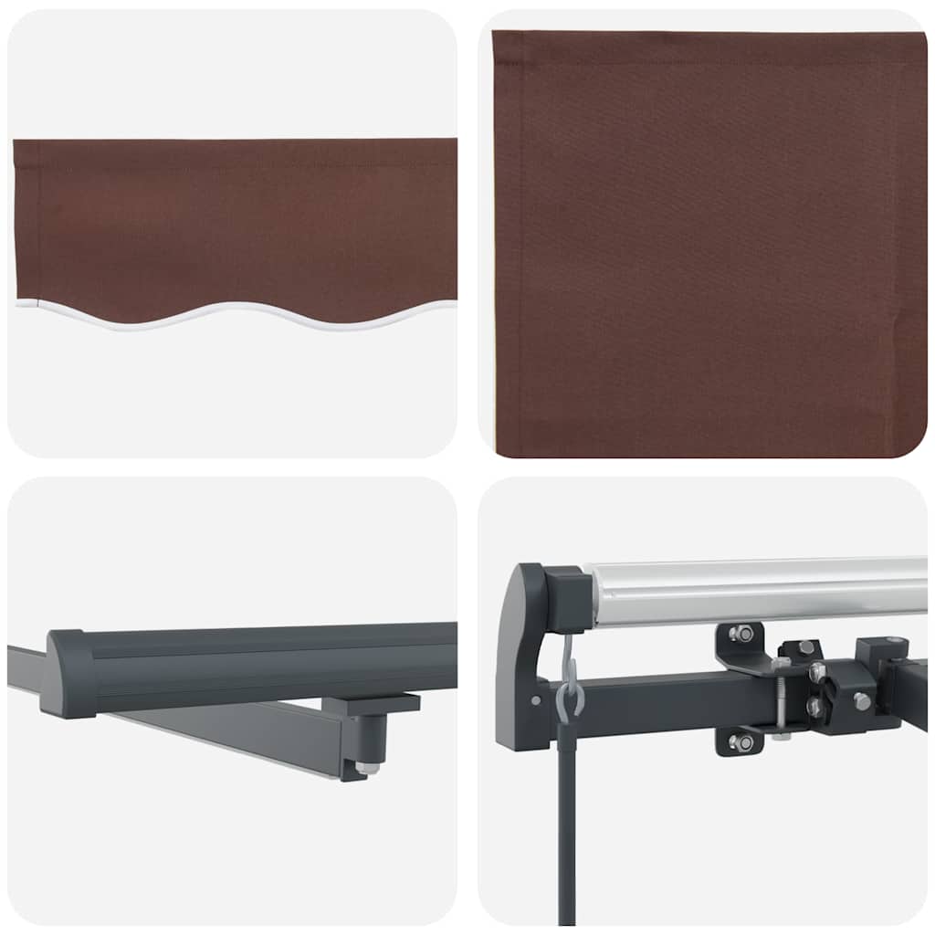 Tenda da Sole Retrattile Manuale con LED Marrone 400x300 cm | homemem39