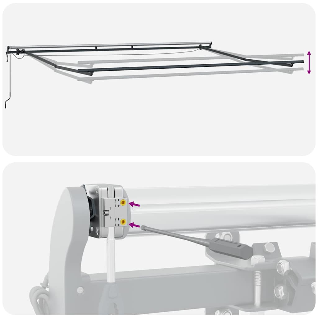 Tenda Retrattile Automatica LED Antracite e Bianco 300x250 cm | homemem39