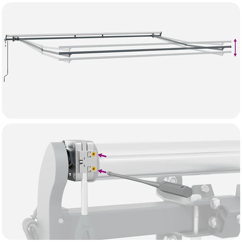 Tenda Sole Retrattile Automatica Antracite e Bianco 400x300 cm