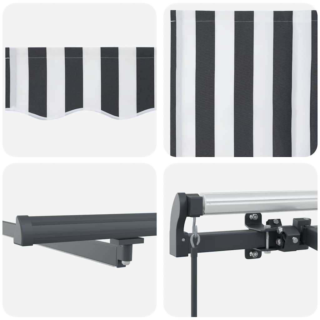 Tenda Retrattile Manuale con LED Antracite/ Bianco 500x300 cm | homemem39